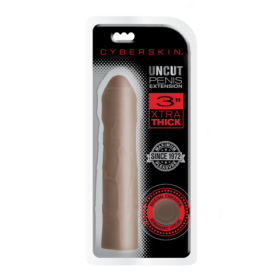 CyberSkinÂ® Uncut 3 inch Xtra Thick Penis Extensionâ„¢, Dark