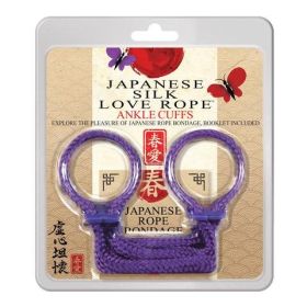 Japanese Silk Love Rope™ Ankle Cuffs, Purple