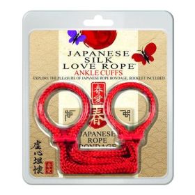 Japanese Silk Love Rope™ Ankle Cuffs, Red
