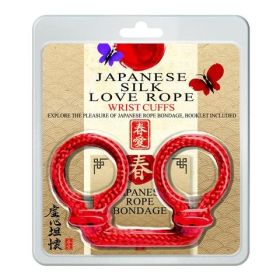 Japanese Silk Love Rope™ Wrist Cuffs, Red