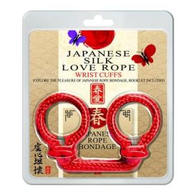 Japanese Silk Love Ropeâ„¢ Wrist Cuffs, Red