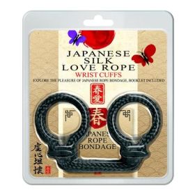 Japanese Silk Love Rope™ Wrist Cuffs, Black