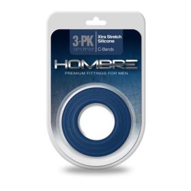 Hombre Xtra Stretch Silicone C-Bands, 3 Pk, Navy